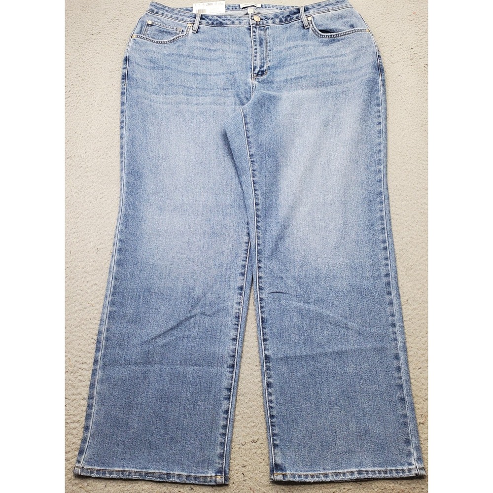 Seven7 Loose Straight Jeans Womens 18W Confident Blue Denim High Rise Streetwear